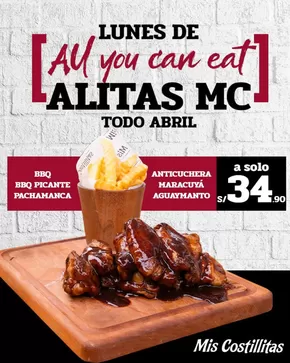 Catálogo Mis Costillitas | All you can eat alitas mc | 2025-04-10T00:00:00.000Z - 2025-04-30T00:00:00.000Z