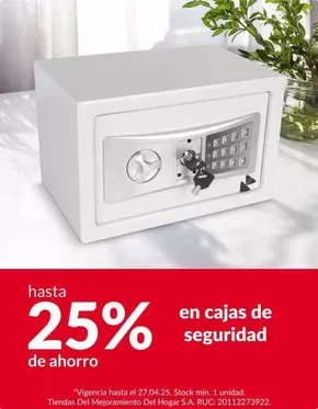 Catálogo Sodimac | hasta 25% en cajas de seguridad  | 2025-04-22T00:00:00.000Z - 2025-04-27T00:00:00.000Z