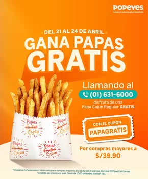 Catálogo Popeyes | GAna Papas Gratis  | 2025-04-23T00:00:00.000Z - 2025-04-24T00:00:00.000Z