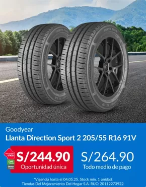 Catálogo Sodimac | Llante direction sport  | 2025-04-29T00:00:00.000Z - 2025-05-04T00:00:00.000Z