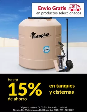 Catálogo Sodimac | hasta 15% en tanques y cisternas | 2025-04-29T00:00:00.000Z - 2025-05-04T00:00:00.000Z