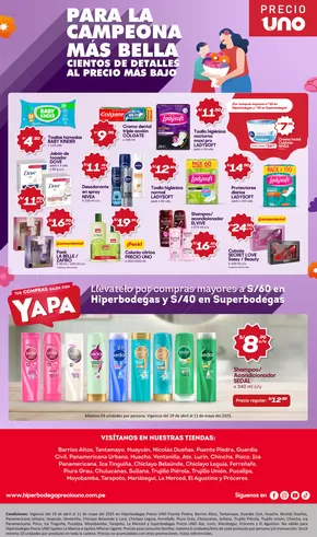 Catálogo Hiperbodega Precio Uno en Santa Clara | Para la campeona mas bella cinetos de detalles al precio mas bajo | 2025-04-29T00:00:00.000Z - 2025-05-11T00:00:00.000Z