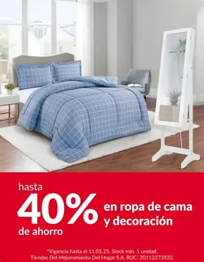 Catálogo Sodimac | hasta 40% en ropa de cama y decoration | 2025-05-06T00:00:00.000Z - 2025-05-11T00:00:00.000Z