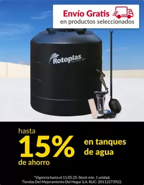 Catálogo Sodimac | hasta 15% en tanques de agua | 2025-05-06T00:00:00.000Z - 2025-05-11T00:00:00.000Z