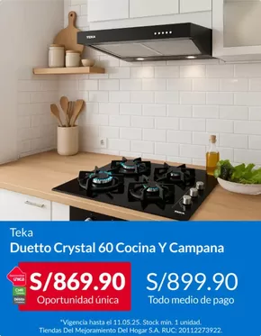 Catálogo Sodimac | Duetto crystal 60 cocina y campna | 2025-05-07T00:00:00.000Z - 2025-05-11T00:00:00.000Z