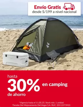 Catálogo Sodimac | hasta 30% en camping | 2025-05-08T00:00:00.000Z - 2025-05-11T00:00:00.000Z