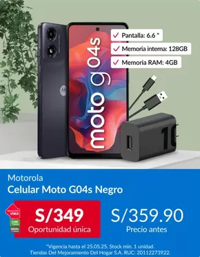 Catálogo Sodimac en Lima | Celular moto G04 | 2025-05-20T00:00:00.000Z - 2025-05-25T00:00:00.000Z