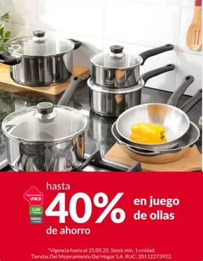 Catálogo Sodimac en Lima | hasta 40% en juego de ollas  | 2025-05-20T00:00:00.000Z - 2025-05-25T00:00:00.000Z