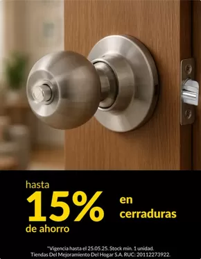 Catálogo Sodimac en Lima | hasta 15% en cerraduras  | 2025-05-20T00:00:00.000Z - 2025-05-25T00:00:00.000Z