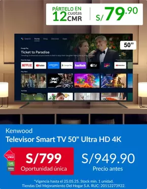 Catálogo Sodimac en La victoria - CH | Televisor Smart TV | 2025-05-23T00:00:00.000Z - 2025-05-25T00:00:00.000Z