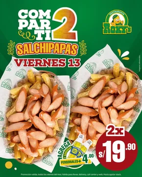 Catálogo Rokys | Salchipapas 2x $19.90 | 2025-06-13T00:00:00.000Z - 2025-06-15T00:00:00.000Z