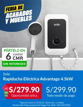 Catálogo Sodimac en Lima | Rapiducha electrica | 2025-06-17T00:00:00.000Z - 2025-06-22T00:00:00.000Z