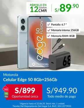 Catálogo Sodimac en Lima | Motorola oferta | 2025-06-17T00:00:00.000Z - 2025-06-22T00:00:00.000Z