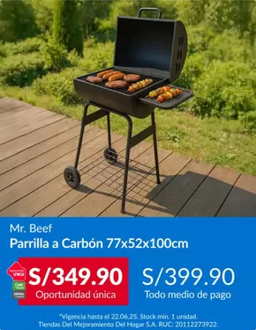 Catálogo Sodimac en Lima | Parilla a carbon | 2025-06-17T00:00:00.000Z - 2025-06-22T00:00:00.000Z