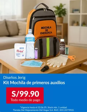 Catálogo Sodimac en Lima | Kit Mochilla de primeros | 2025-06-17T00:00:00.000Z - 2025-06-22T00:00:00.000Z