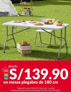 Catálogo Sodimac en Lima | Mesas plegabes | 2025-06-18T00:00:00.000Z - 2025-06-22T00:00:00.000Z