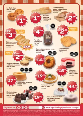 Catálogo Hiperbodega Precio Uno en Ica | Panaderia y pastaeleria  | 2025-06-16T00:00:00.000Z - 2025-06-29T00:00:00.000Z