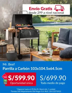 Catálogo Sodimac en Lima | Parilla a carbon  | 2025-06-24T00:00:00.000Z - 2025-06-29T00:00:00.000Z