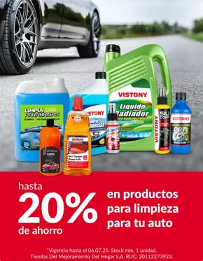 Catálogo Sodimac | Hasta 20% en productos para limpieza para tu auto | 2025-07-02T00:00:00.000Z - 2025-07-06T00:00:00.000Z