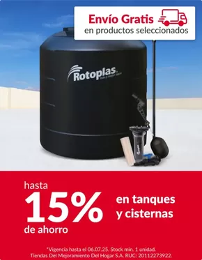 Catálogo Sodimac | Hasta 15% en tanques y cisternas  | 2025-07-02T00:00:00.000Z - 2025-07-06T00:00:00.000Z