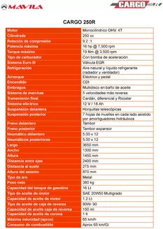 Catálogo Mavila en Chimbote | CARGO 250R | 2026-01-16T00:00:00.000Z - 2026-11-30T00:00:00.000Z