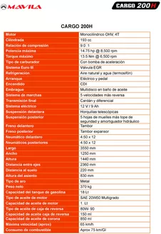 Catálogo Mavila en Chimbote | CARGO 200H | 2026-01-16T00:00:00.000Z - 2026-11-30T00:00:00.000Z
